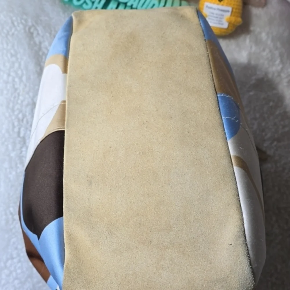 Coach Hamptons OP ART Scarf Print, Suede And Leather Tote CO6M - 10116 Vintage - Picture 7 of 13